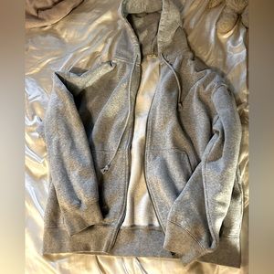 Pacsun John Galt Heather Grey Full Zip Oversized Hoodie